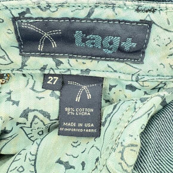 TALL Tag+ Flare Leg Jeans Size 27 Denim Y2K Classic 33" inseam Dark Academia - Picture 6 of 6